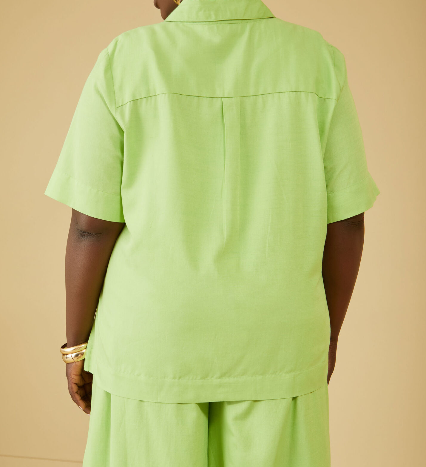 Green Linen Button Up Shirt