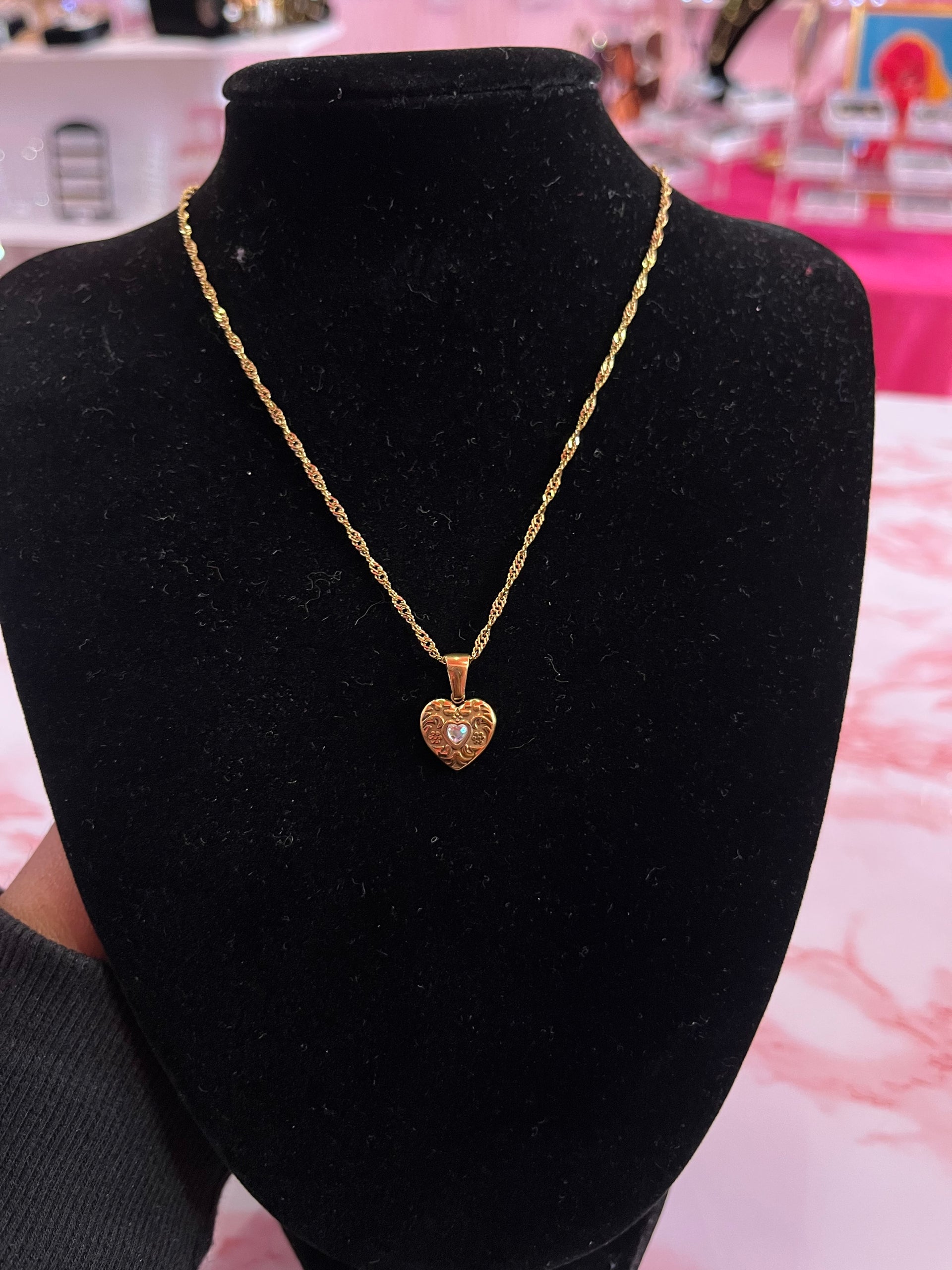 Textured Heart Necklace