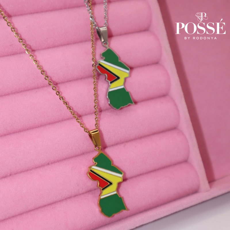 GUYANA Map Pendant Necklace