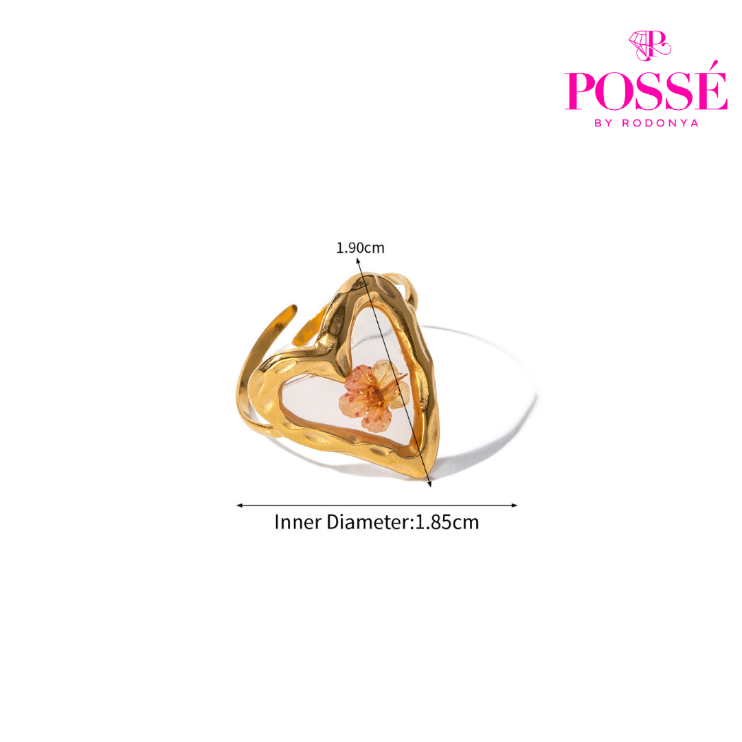 FRANGIPANI KISS Adjustable Ring
