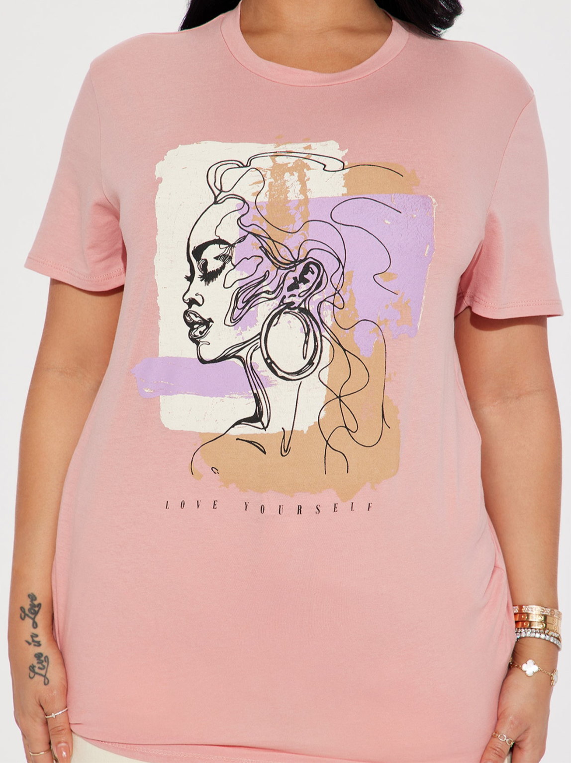 Love Yourself Graphic Tee- Mauve