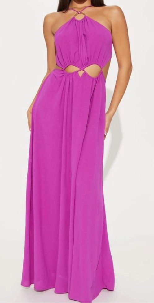 Cut Out Maxi Dress - Purple