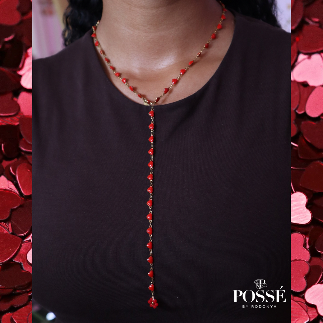 Red Amora Lariatt Necklace