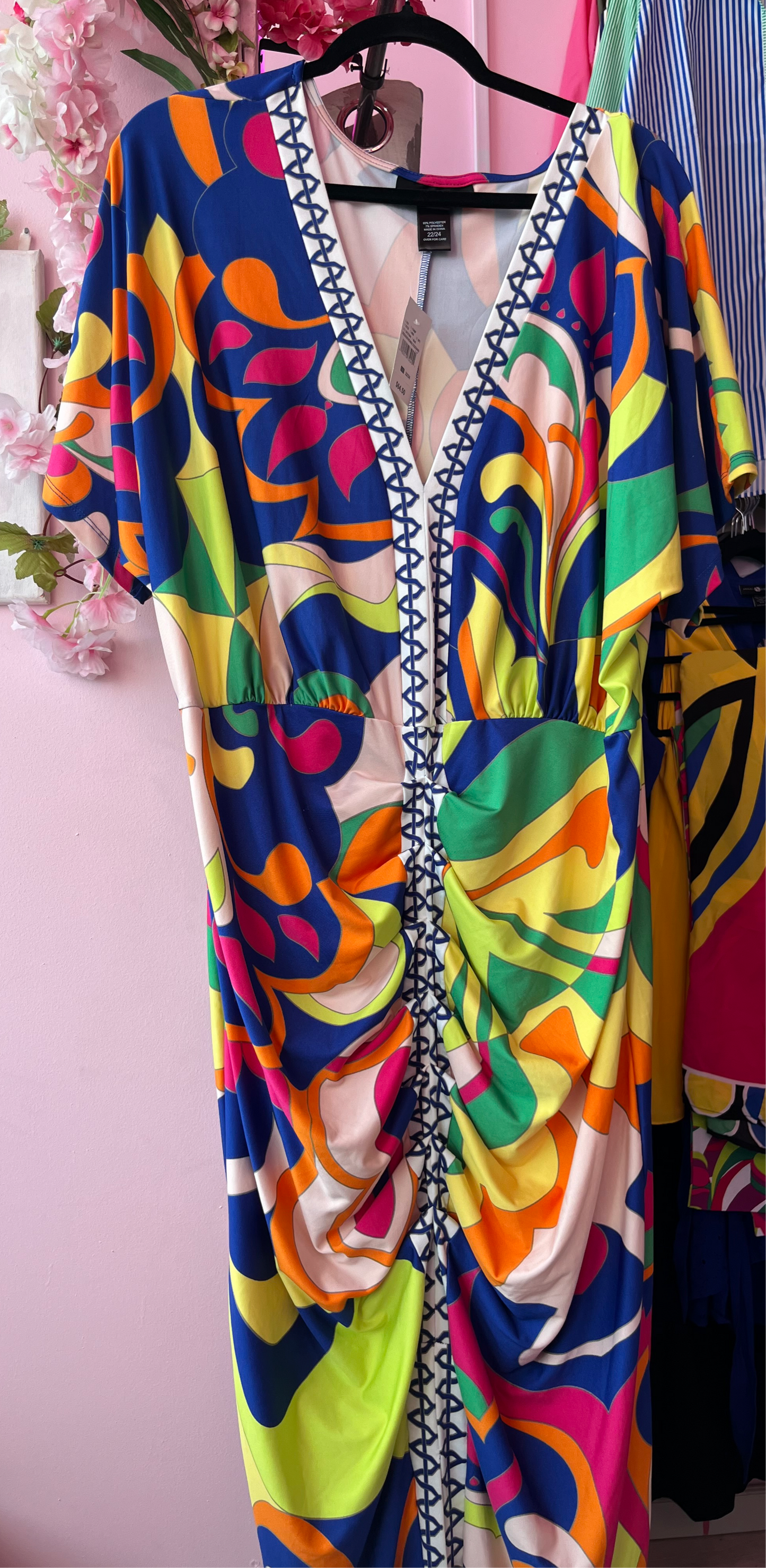 Swirl Multi-Colour Ruched Dress