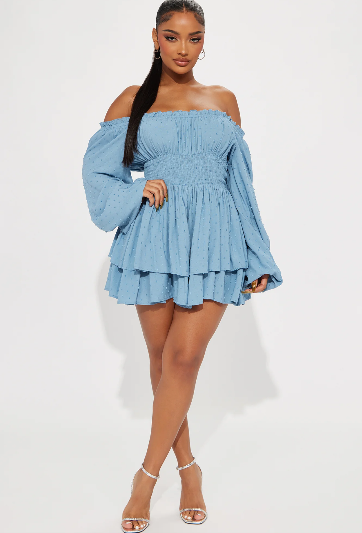 Count on You Romper (soft blue)