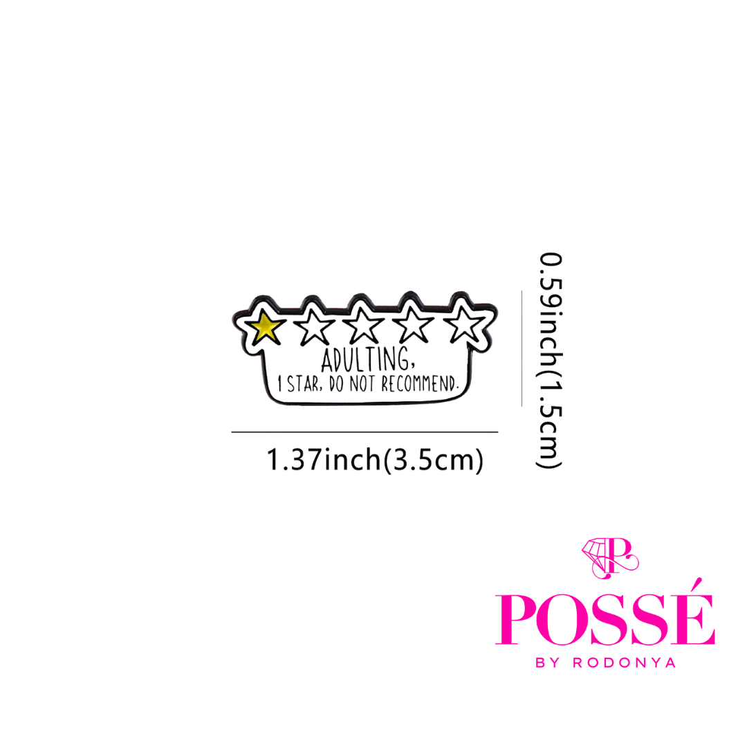 ADULTING 1/5 Stars Pin