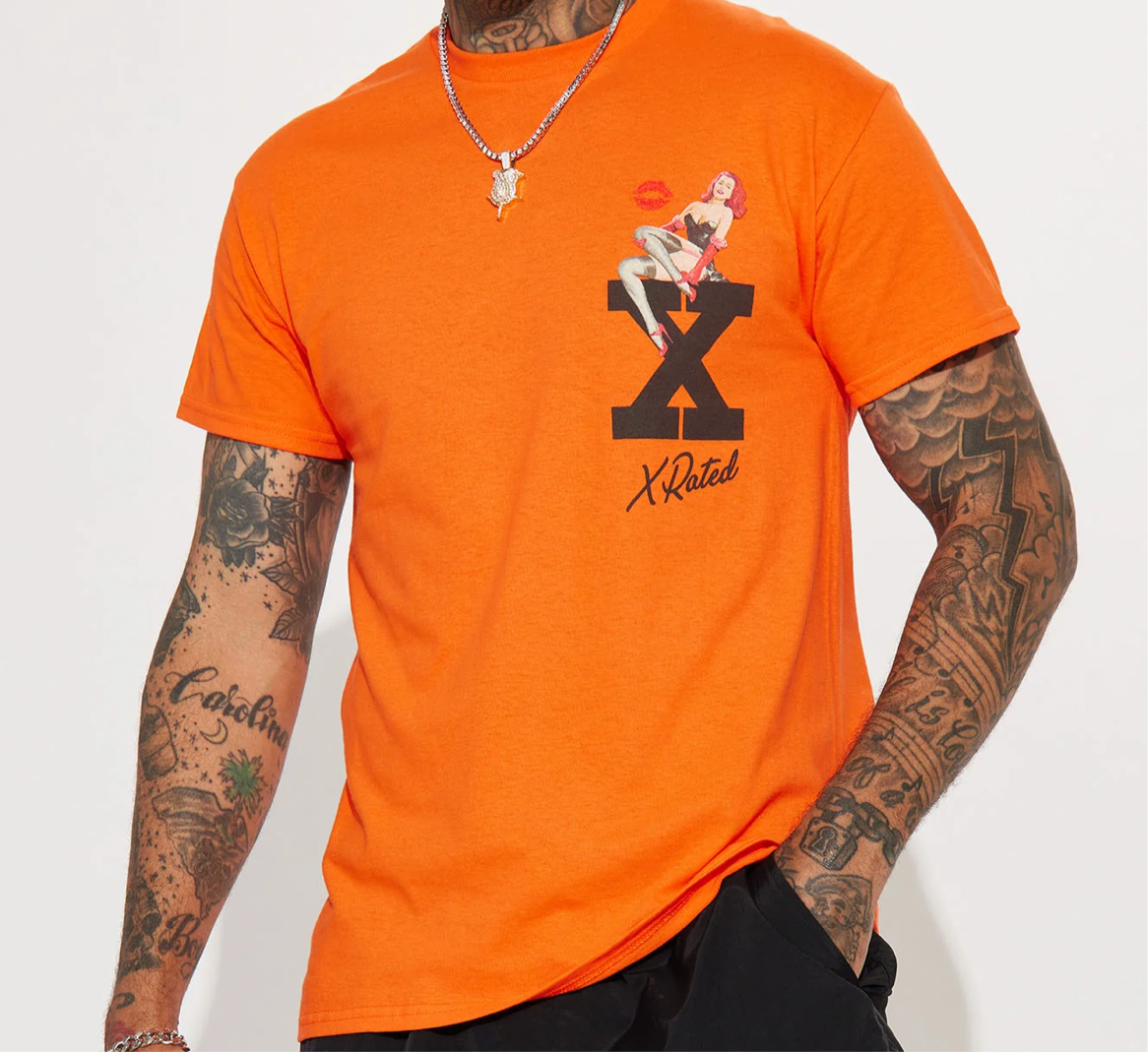 X Rated Short Sleeve Tee- Orange