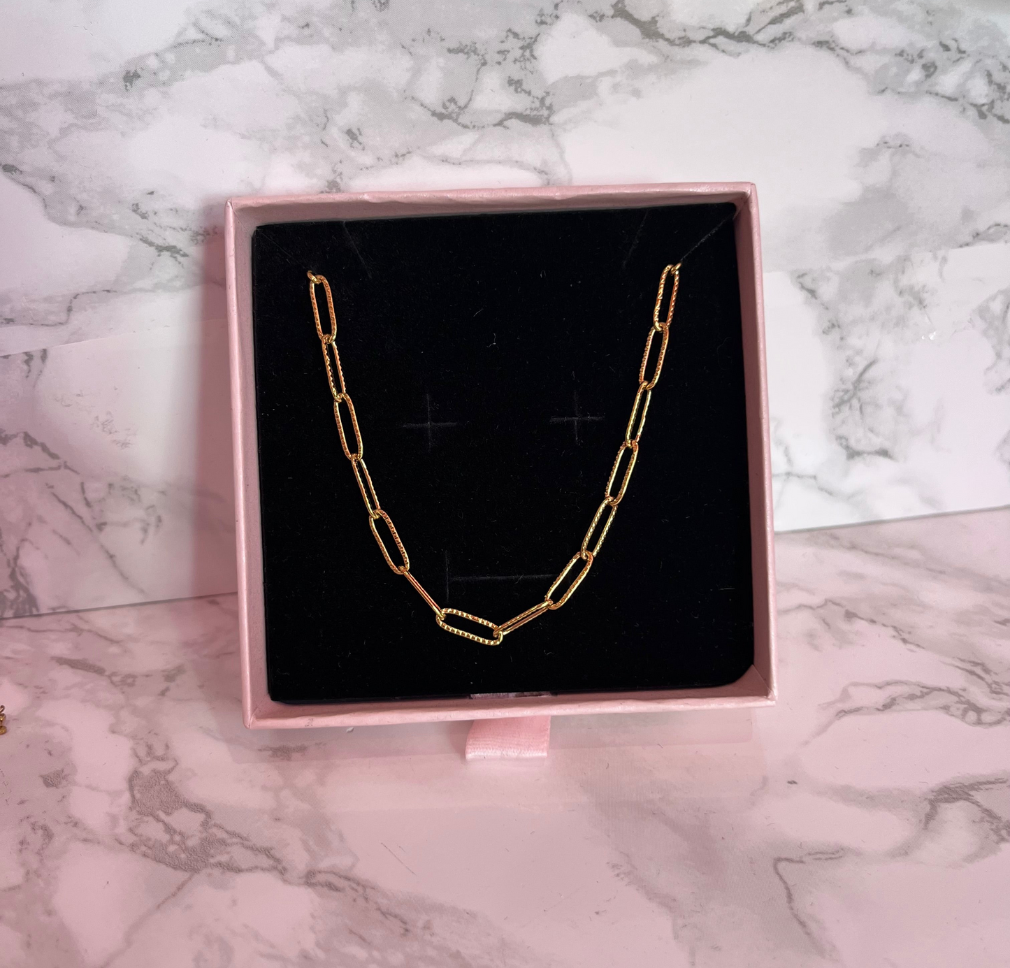 Textured Paperclip Anklet