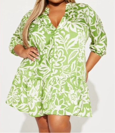 Floral Print Hi-Low Dress