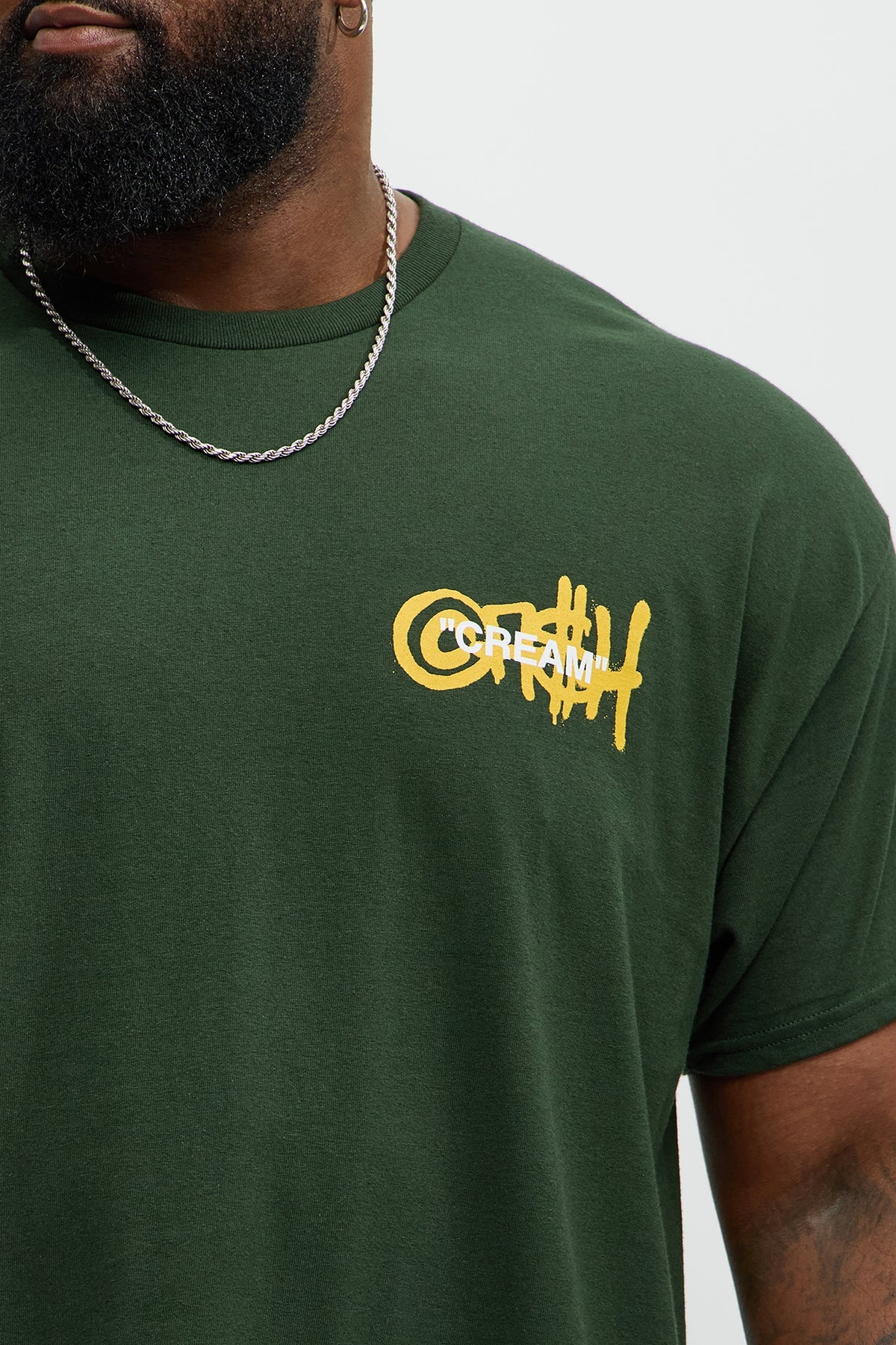 “Cream” Cash Tee- Green