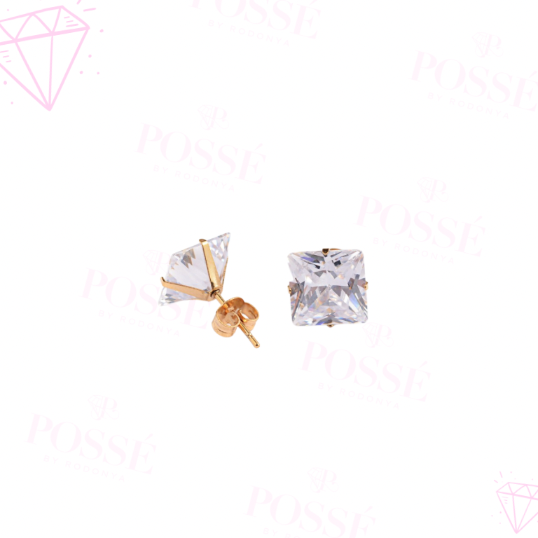 Gold Square Studs