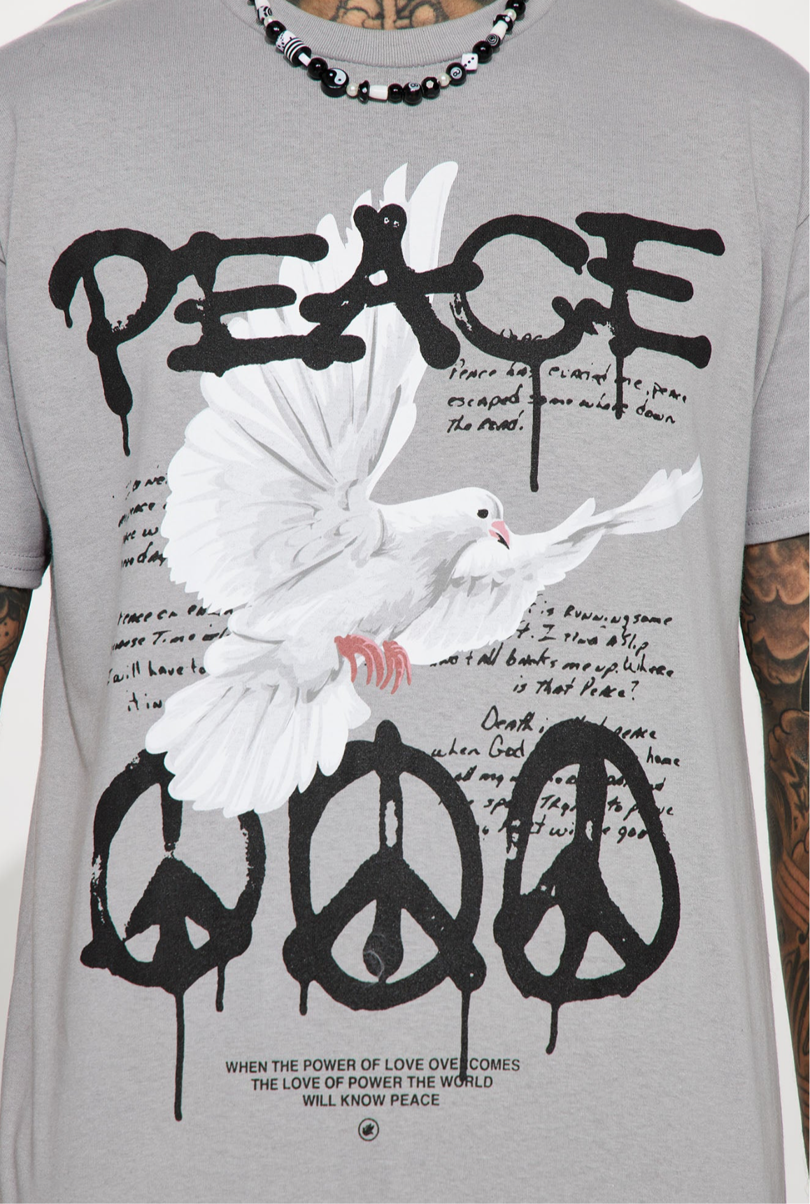 The Power of Peace Tee - Grey