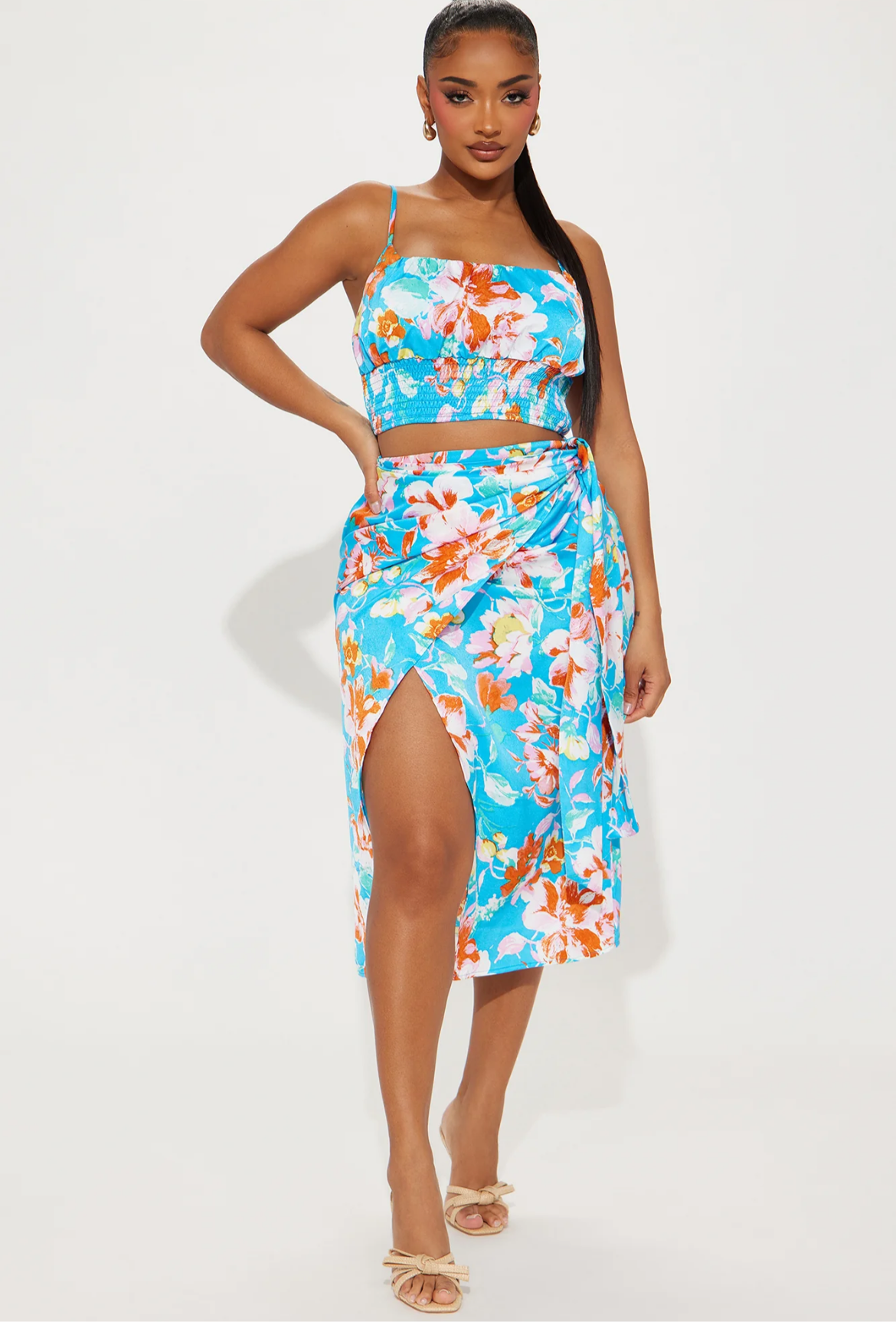 On The List Satin Skirt Set