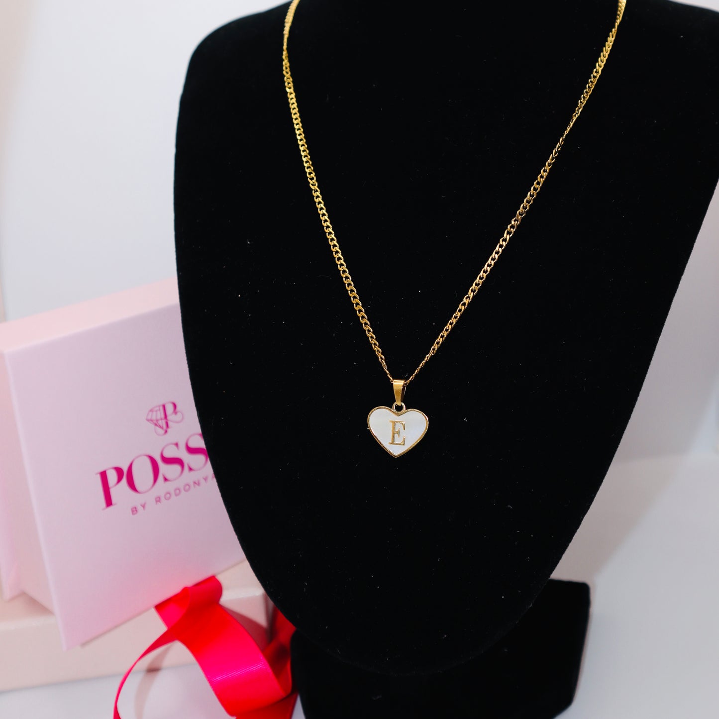 White Reflective “E” on XS Flat Chain - Glold