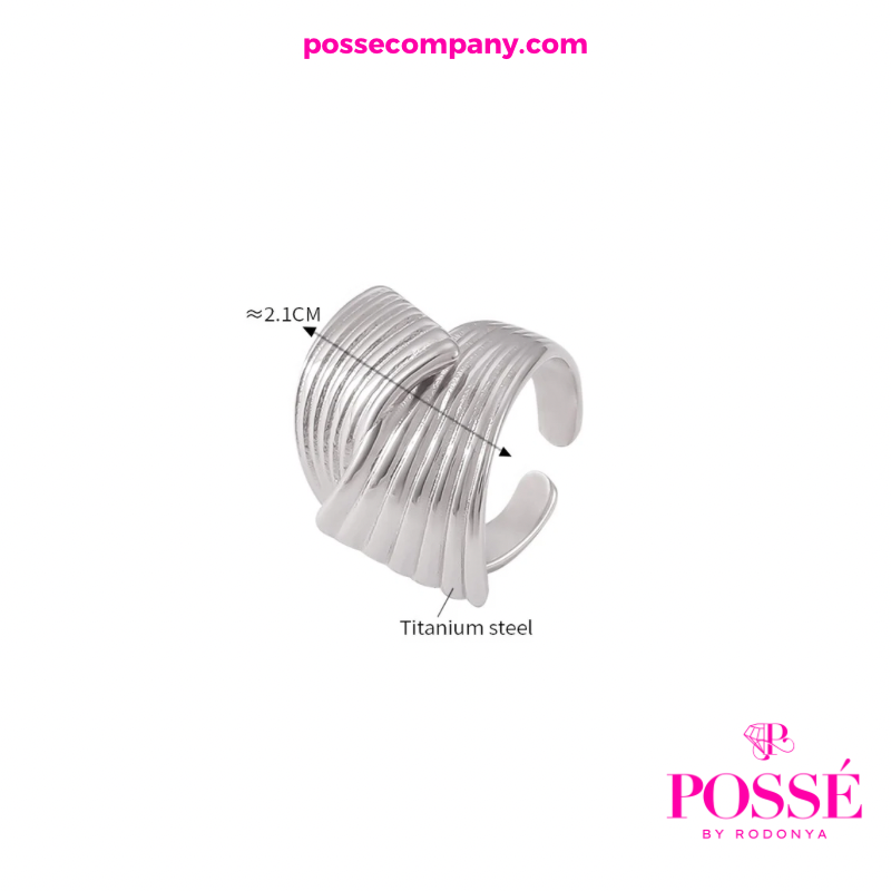 WONDER WAVE Cuff Ring - Silver
