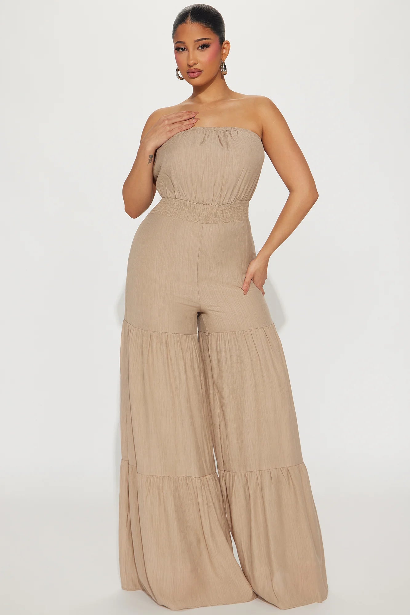 Talking Brunch Jumpsuit Taupe