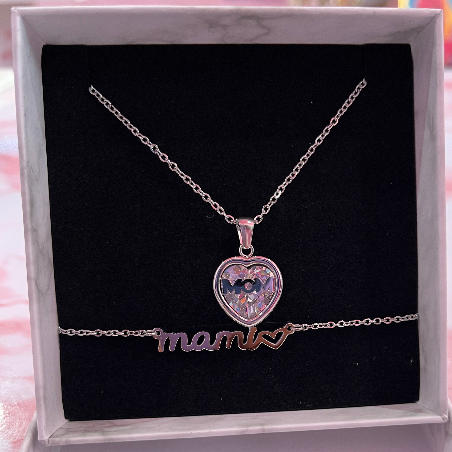 Crystal Mom Set- Silver