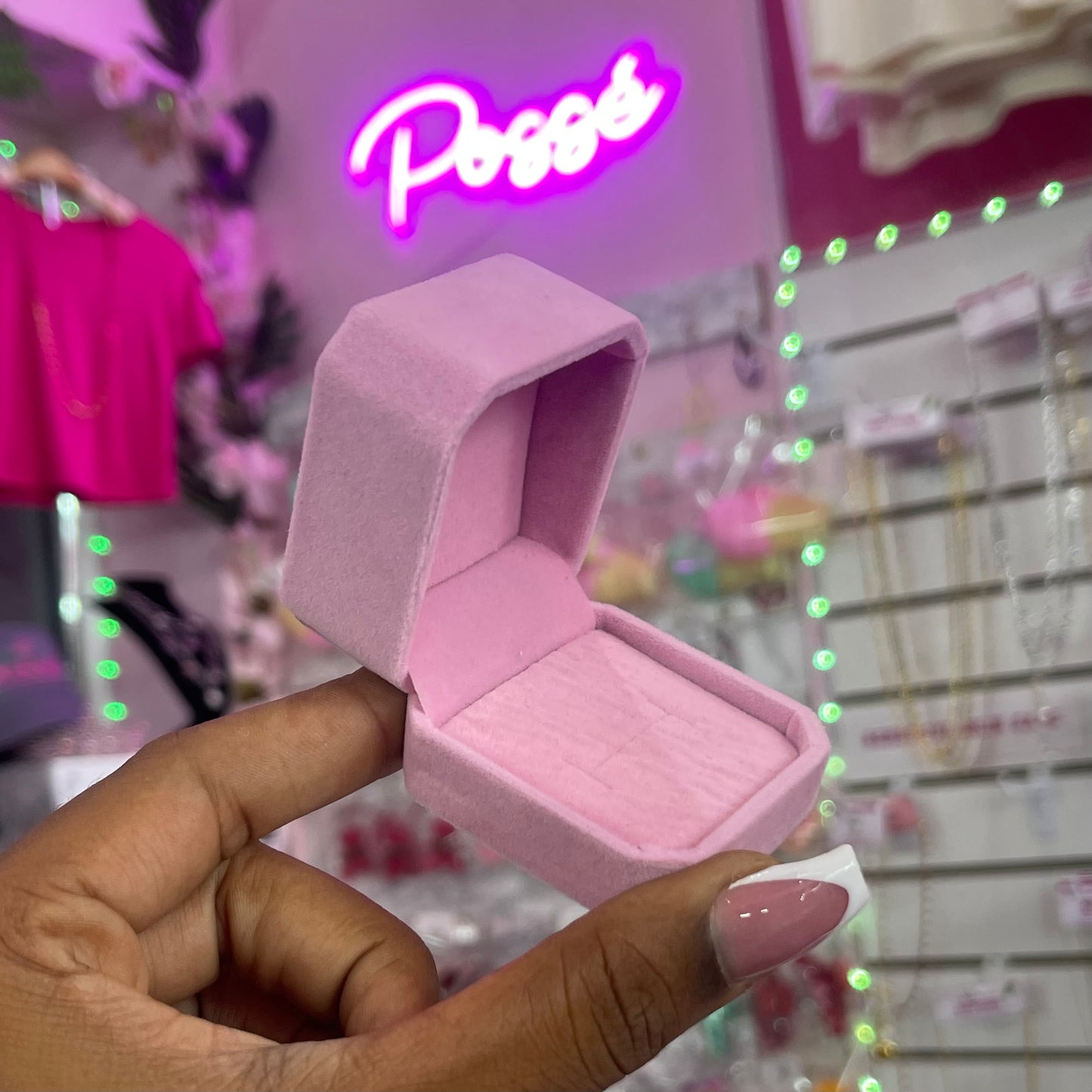 PINK Velvet Ring Box