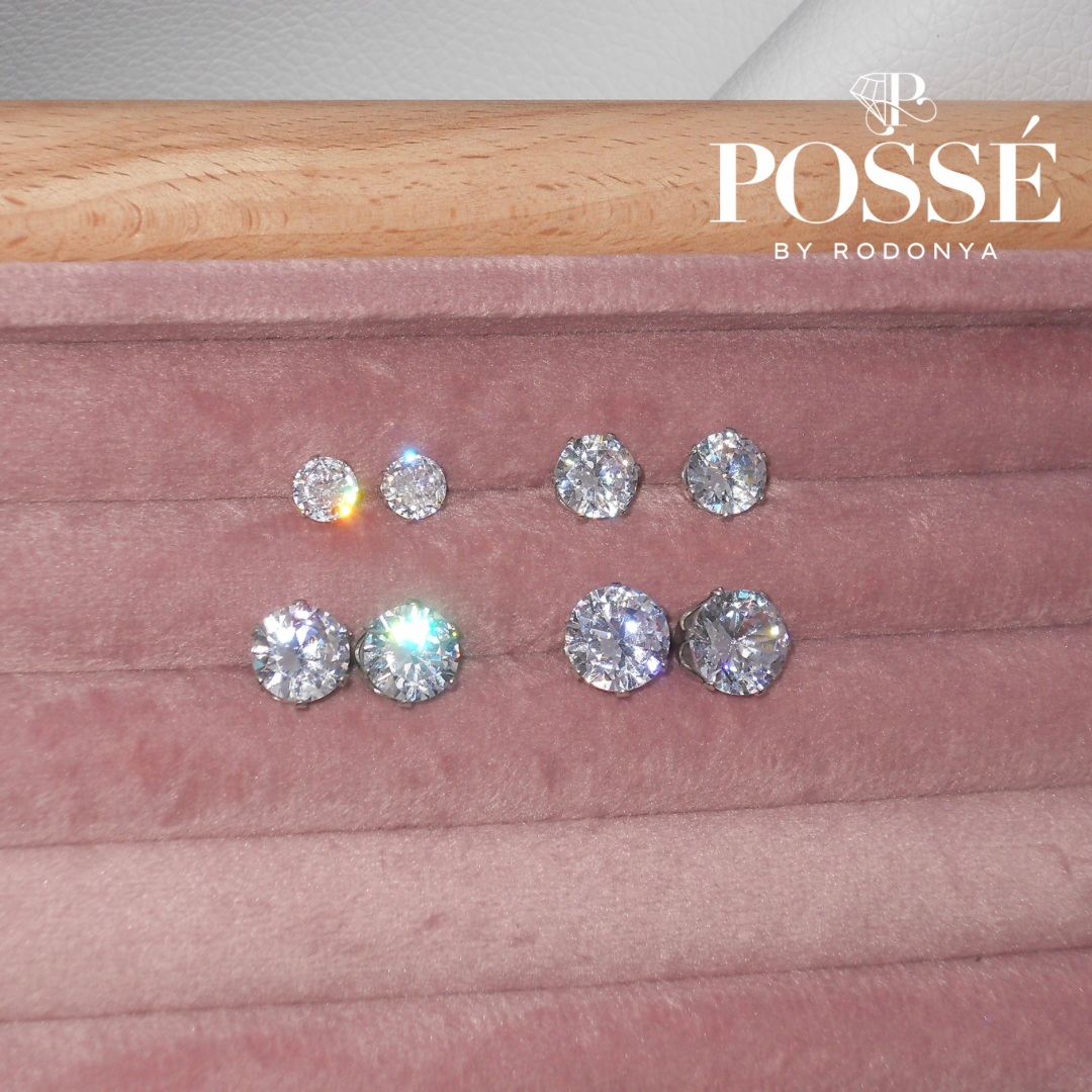 ROUND ICY DROPS Studs - Silver