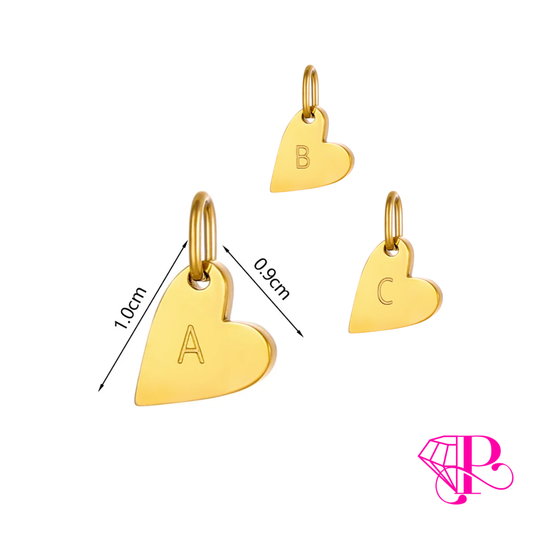 HEART LASER Initial Charm