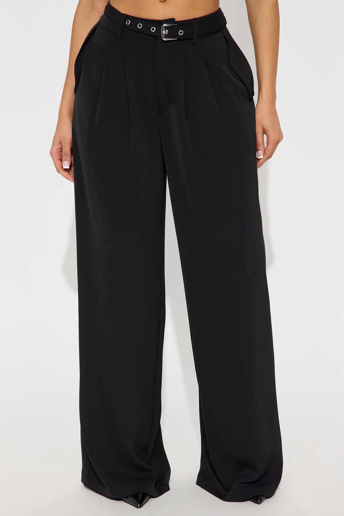 Wide Legged Trousers - Black