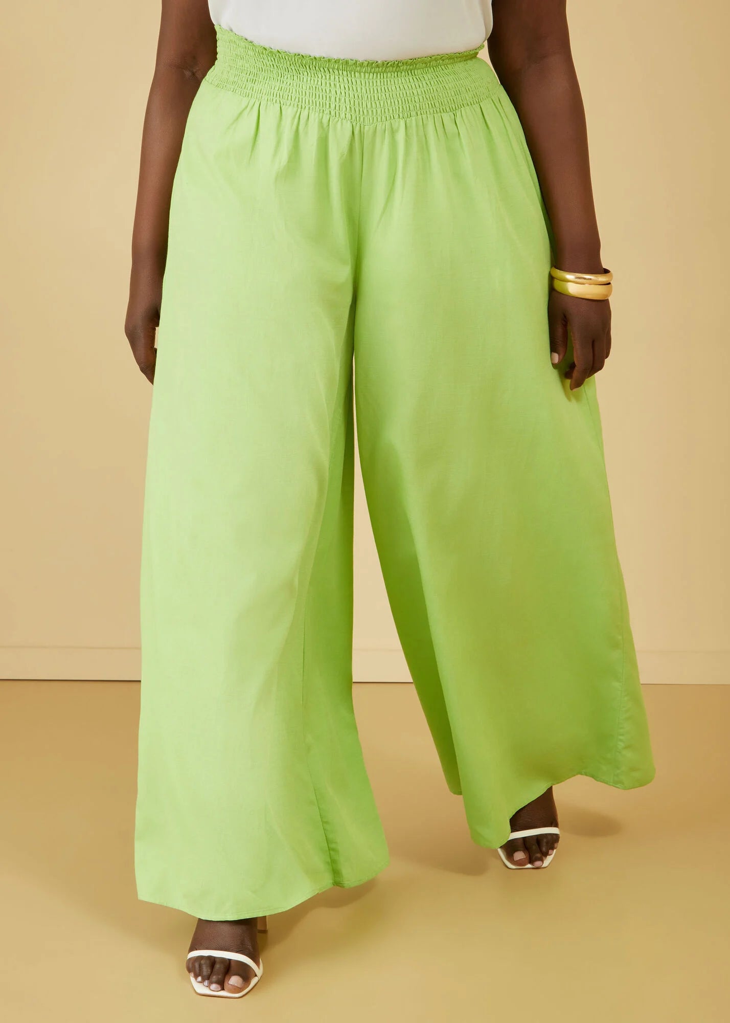 Green Wide Legged Linen Pants