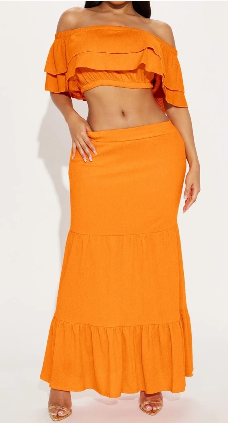Two-Piece Textured Skirt Set