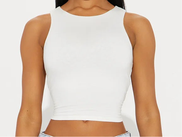 Double Lined Tank Top- White
