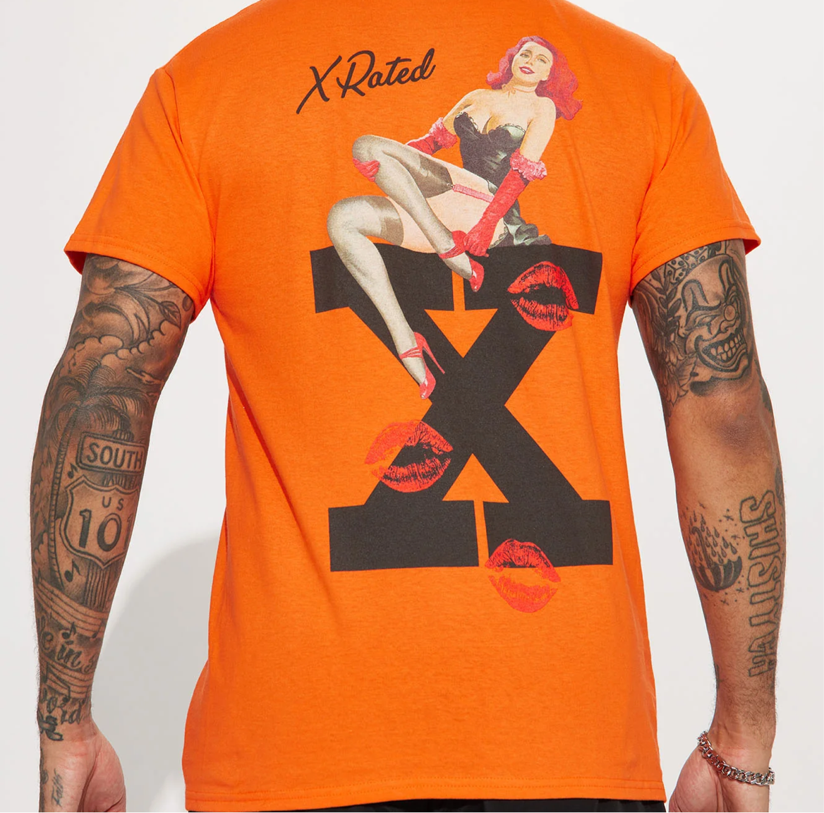 X Rated Short Sleeve Tee- Orange