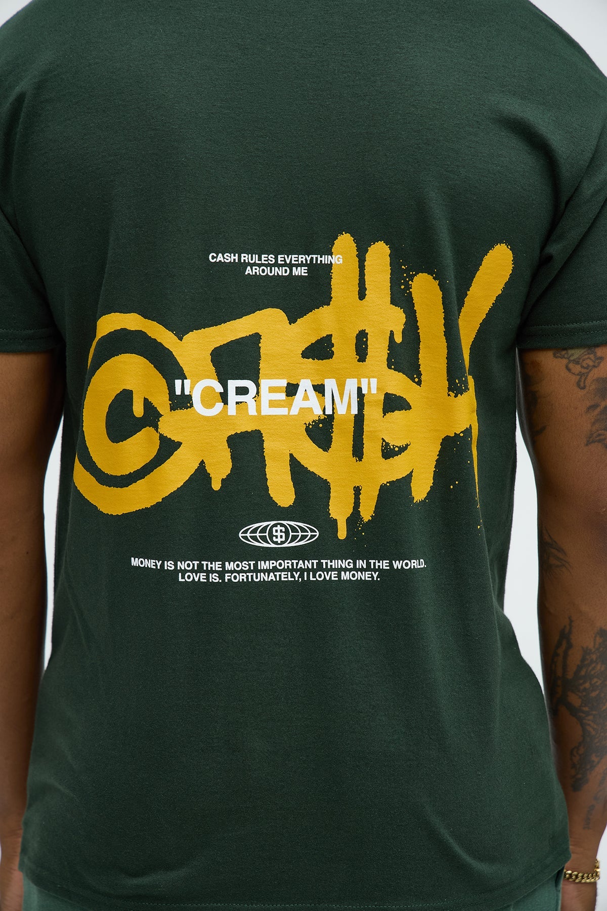 “Cream” Cash Tee- Green