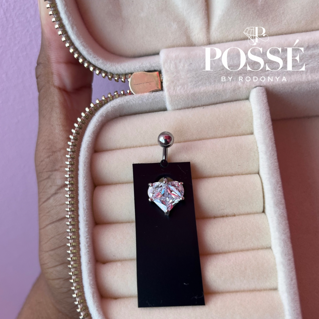 CRYSTAL HEART Belly Ring