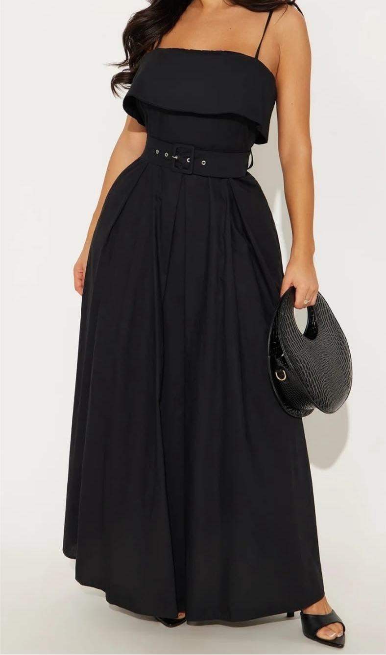Buckled Maxi Dress- Black