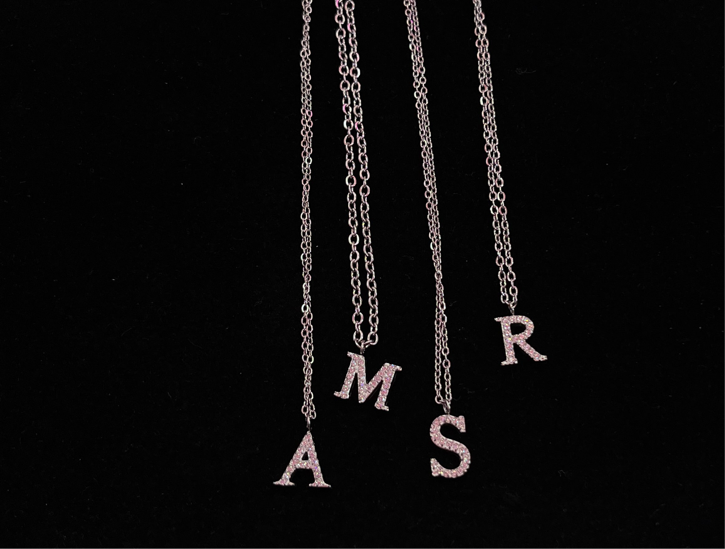 Icy Initial Necklace - Silver