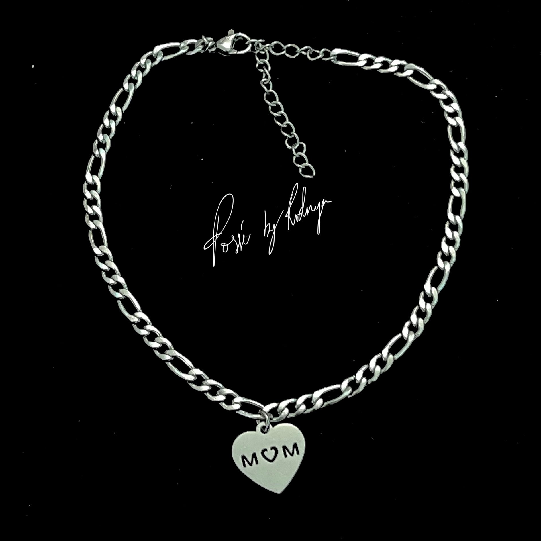 Silver MOM Figaro Anklet