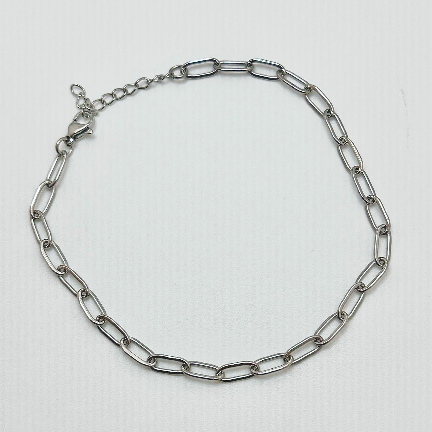 Silver Paperclip Anklet