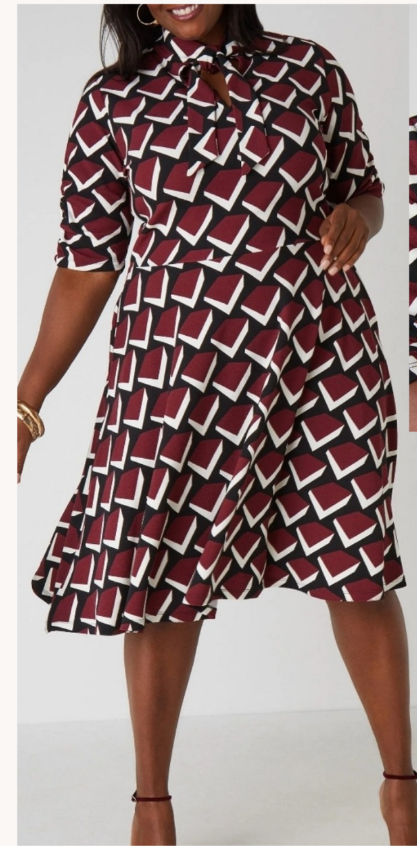 Tie Neck A Line Dress