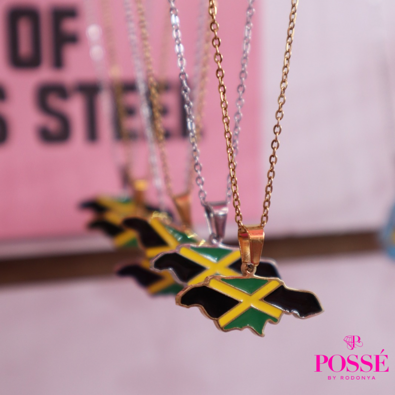 JAMAICA Map Pendant Necklace