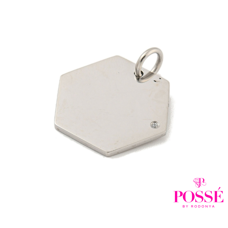 HALLE HEXAGON Engravable Pendant - Silver