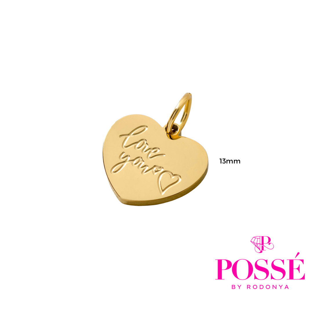 ‘Love You’ Heart CHARM