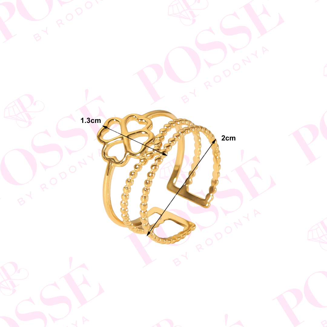 LUCKY LUV Cuff Ring
