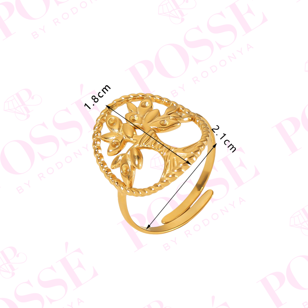 Tropic Tree Adjustable Ring