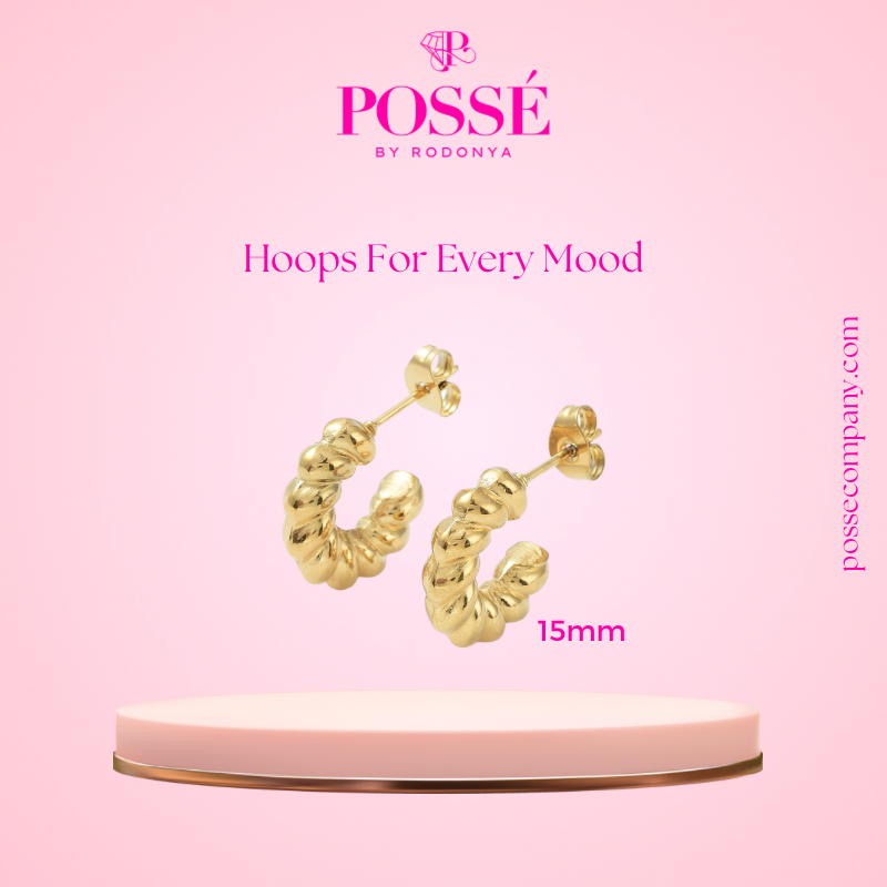 TWISTED RING Half Hoops