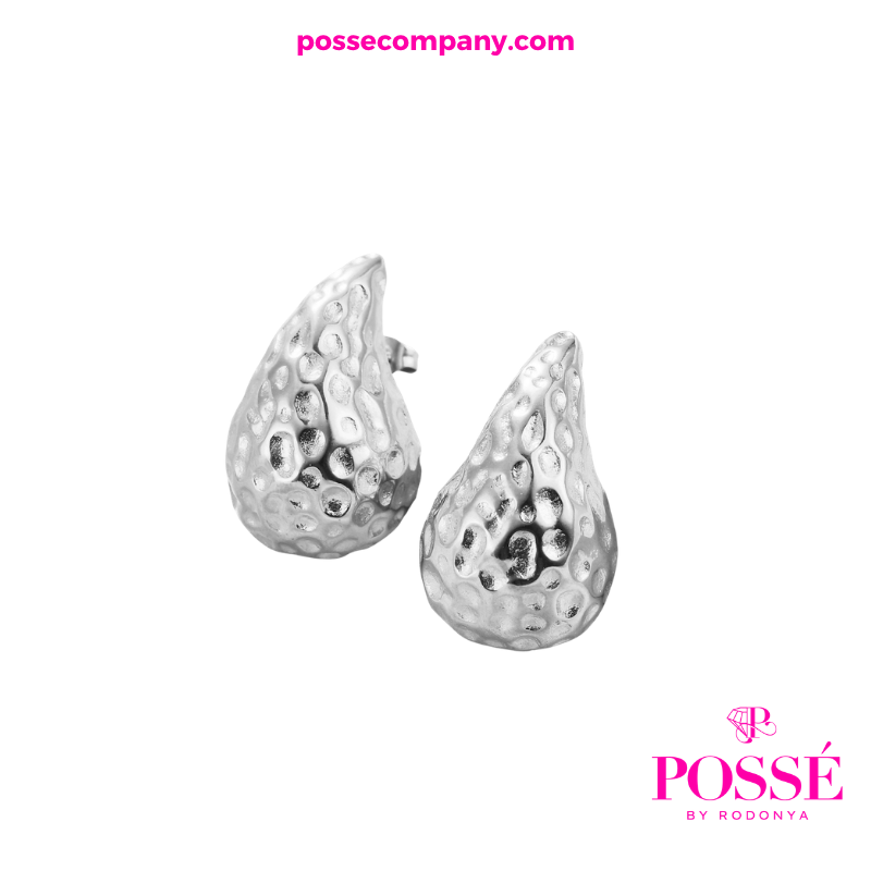 COMET TEAR DROP EARRINGS - Silver