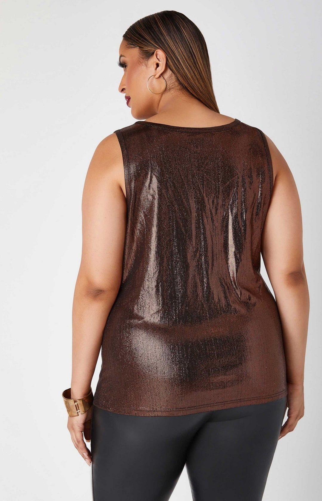 Foiled Textured Tank - Bronze