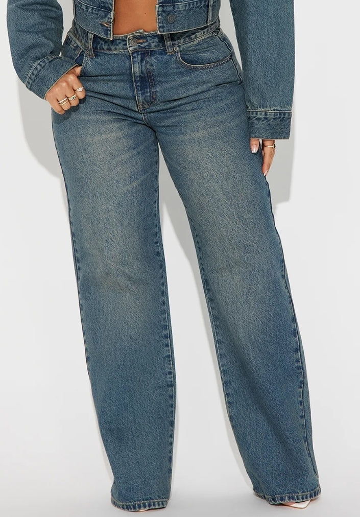 Heart Pocket Straight Leg Jeans