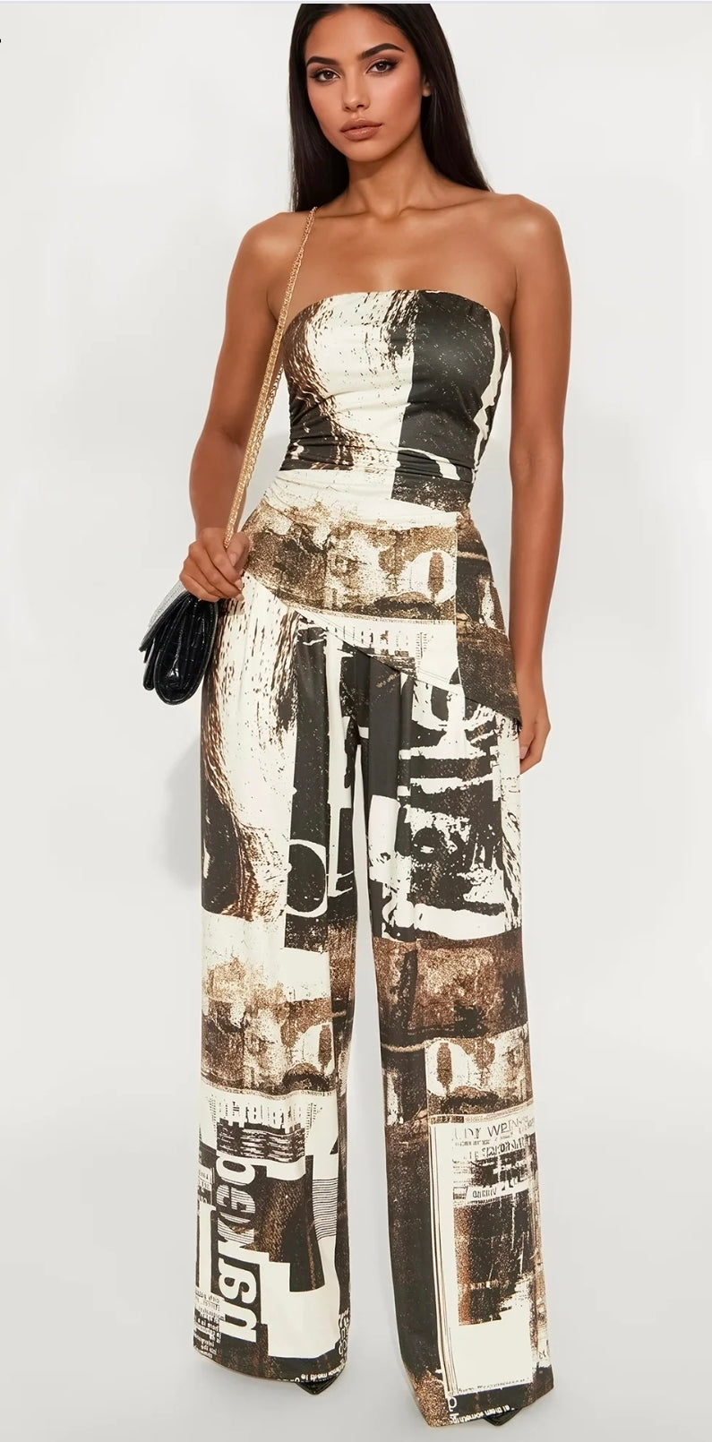 Anahi Abstract Wide Leg Pant Set
