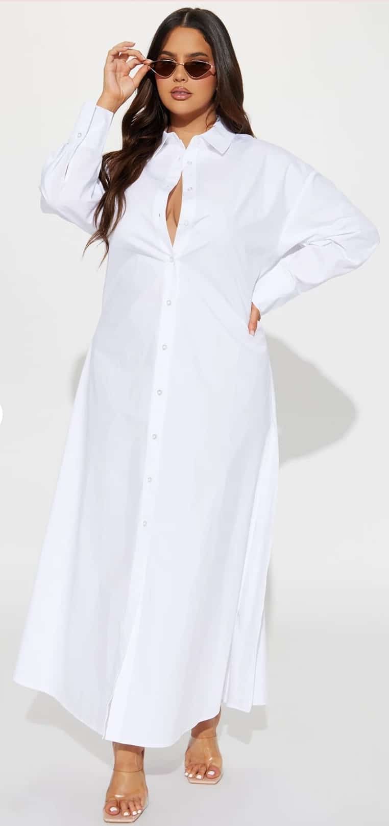 Maxi Button-up Cotton Shirt dress