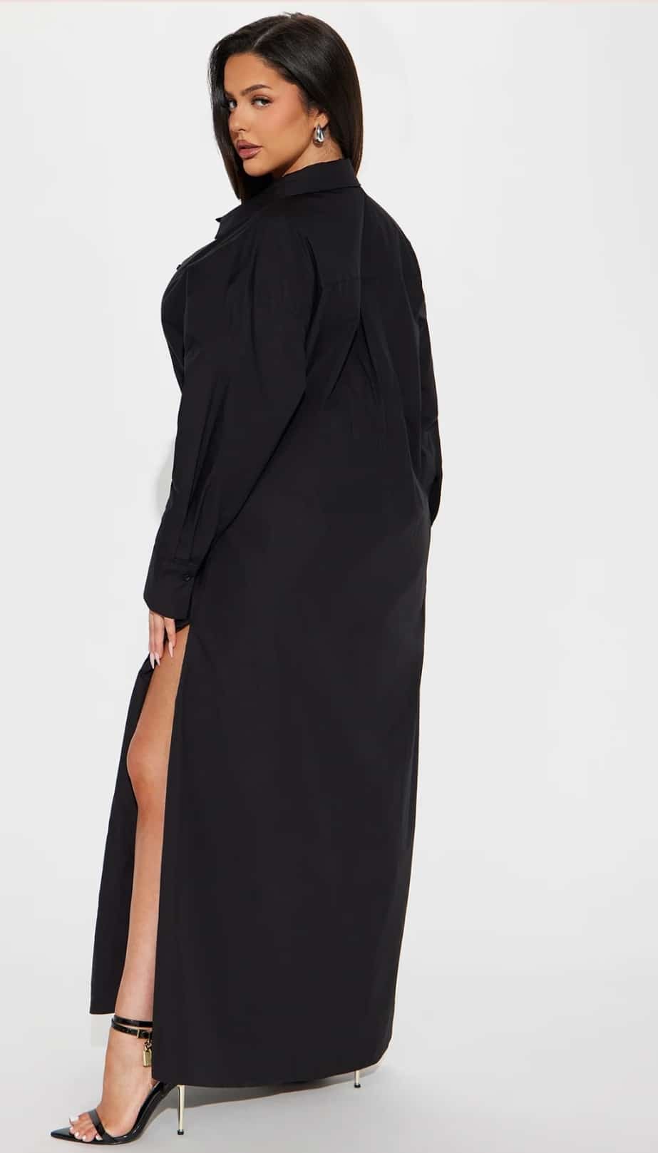 Maxi Button-up Cotton Shirt Dress