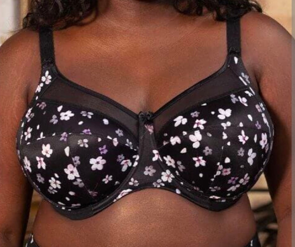 Goddess KAYLA Black Floral Bra