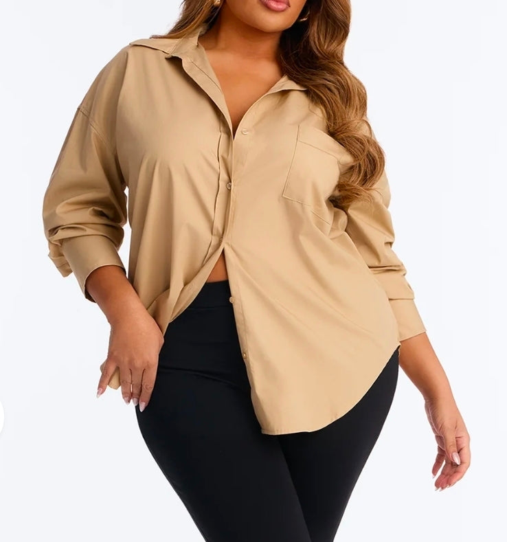 Closet Staple Poplin Shirt - Khaki